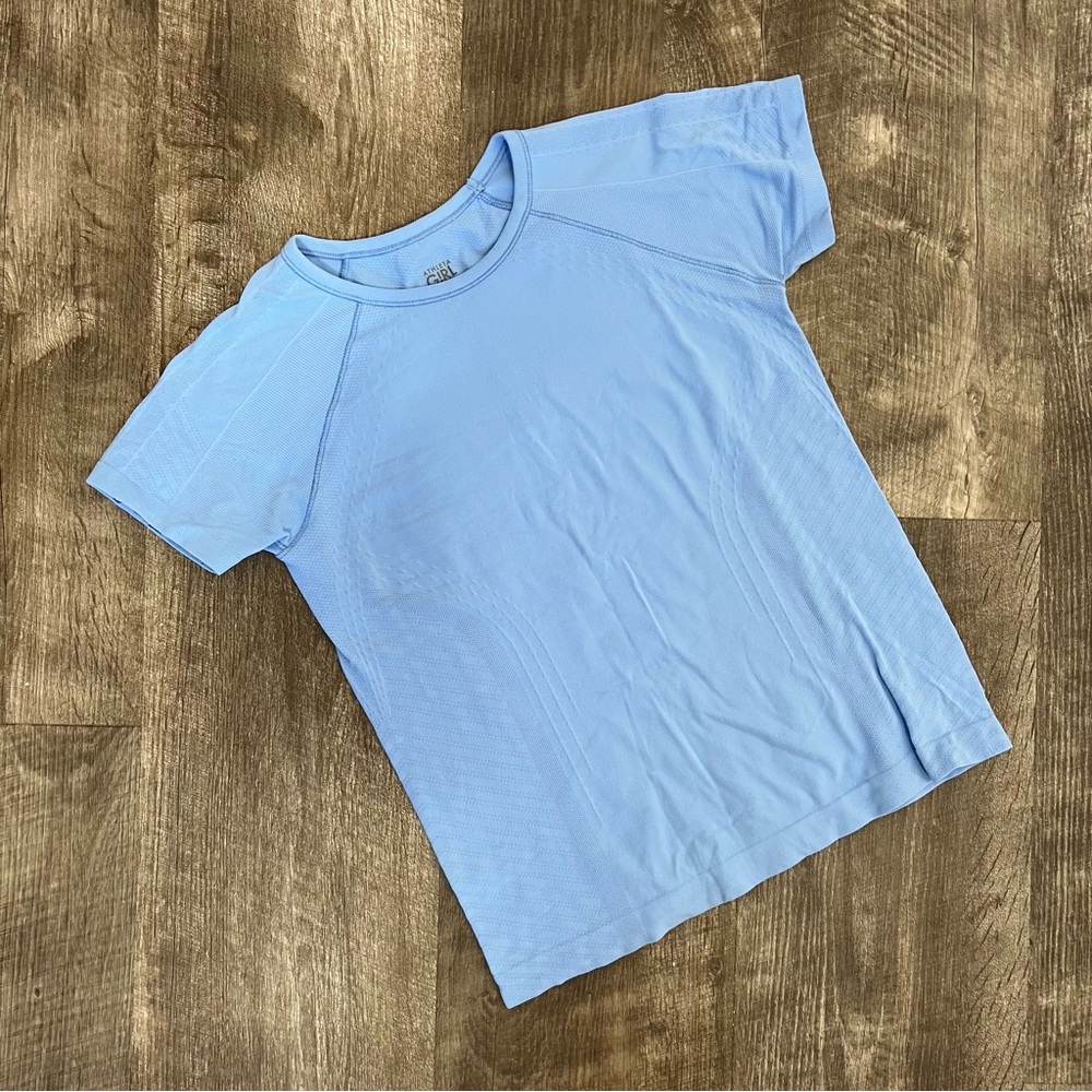 Athleta Light Blue Short Sleeve Performance Tee